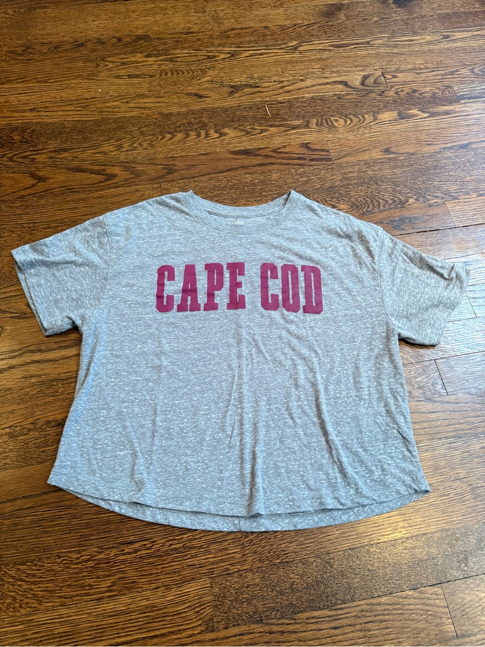 Cape Cod Heather Gray Tee with Maroon Graphic